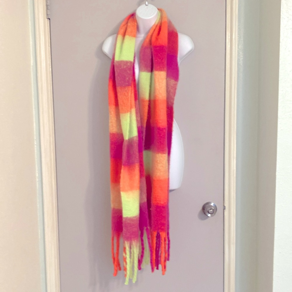 NWOT Neon colors Super fluffy warm scarf